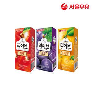 서울우유 리이브 3종 190mlx12팩 사과/포도/제주감귤/아기주스