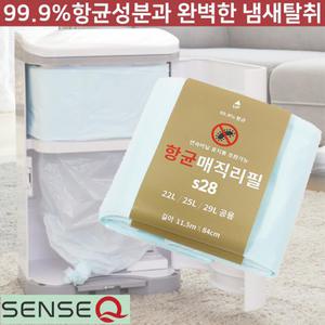 대진센스큐 항균 매직리필 S28[22/25L] 연속비닐봉투 올케이 매직캔리필호환 쓰레기봉지
