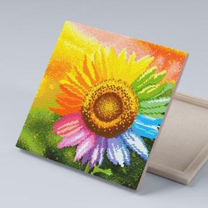 아트박스/아이러브페인팅 DIY캔버스형 보석십자수 30x30cm 무지개해바라기