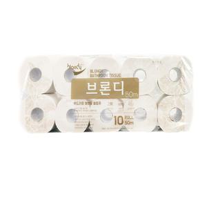 브론디 2겹 두루마리 롤 휴지 50m 10롤