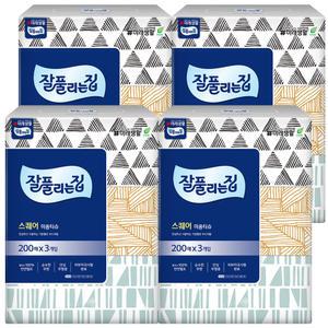 잘풀리는집 리얼실키 미용티슈 200매입 3개 4팩