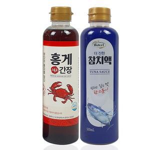 웰크리 홍게간장 500ml 1P + 참치액 500ml 1P