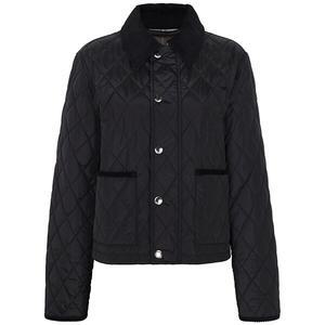 25SS 블랙 나일론 크롭 퀼팅 자켓 8105097 BLACK
