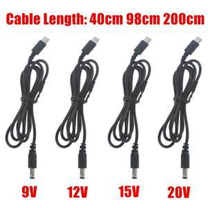USB C 타입 PD 전원 공급 케이블 무선 라우터 노트북 LED 스트립 스피커 CCTV 카메라용 9V 5.5x2.1mm
