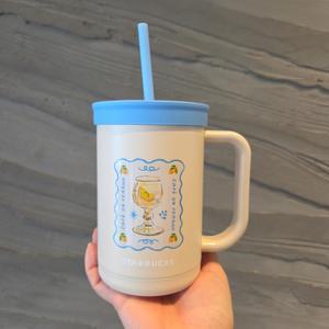 스타벅스 SS 서머 브리즈 TKHA 콜드컵 600ml 각인 써모스 손잡이 대용량 텀블러