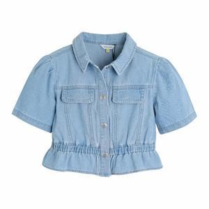 컬리수 HC04 크롭데님자켓 아동 키즈 초등 유아 여아 여름 반팔 점퍼 가디건 아우터