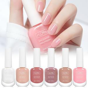 KUDAN 10ml 유리 병 수성 껍질 벗기기 매니큐어 다채로운 핑크 그린 퍼플 글리터 폴란드어 네일 아트 바니