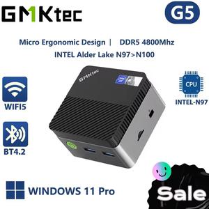 GMKtec G5 미니 PC 인텔 12th N97 Windows 11 Pro LPDDR5 4800MT/s M.2 2242 SATA WiFi5 BT5 휴대용 데스크