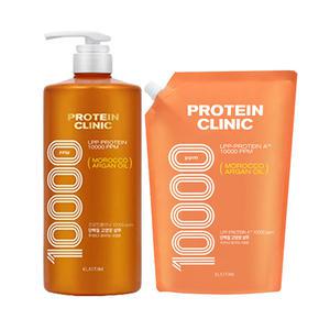 엘라스틴 프로틴클리닉 고영양 단백질 샴푸, 1000ml, 1개 + 리필, 900ml, 1개