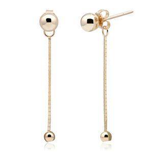 [주얼레이디][14K GOLD] 윈볼드롭체인귀걸이