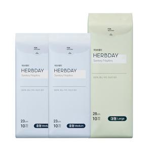 허브데이 생리대 대형1팩+중형2팩 _30p