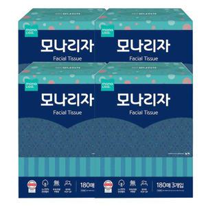 모나리자 미용티슈 각티슈 180매 3입 4팩