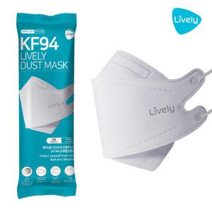 [라이블리] KF94 (대형) 화이트 30매_귀편한 숨쉬기편한 3D입체형 명품마스크