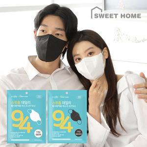 [기타]스윗홈 데일리 KF94 새부리형 마스크 대형 50매 / 화이트 블랙