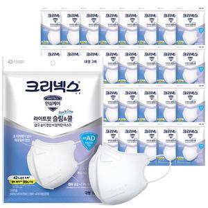 크리넥스 KFAD 라이트핏 슬림&쿨 마스크  여름마스크 흰색 대형 3매입 x40개 (총120매)