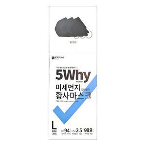 보령 5why오리지널 KF94 블랙마스크 3매입x25팩(75매)