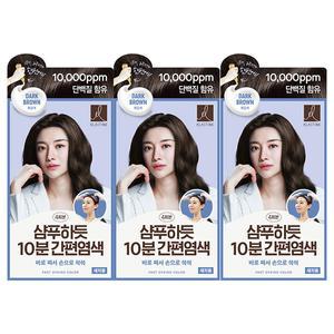 엘라스틴 샴푸하듯 10분간편 염색약 흑갈색, 80g, 3개