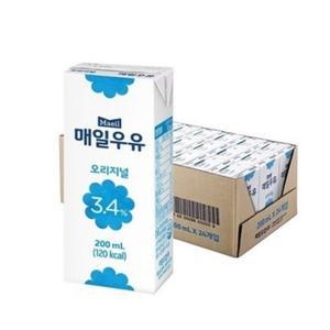 매일유업 매일우유 멸균우유 오리지널 3.4% 200ml x 24팩