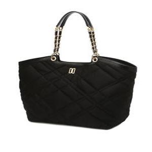 닥스 액세서리 24FW [DD CHECKER] 블랙 체크퀼팅 나일론 쇼퍼백 L DCBA4F753BK