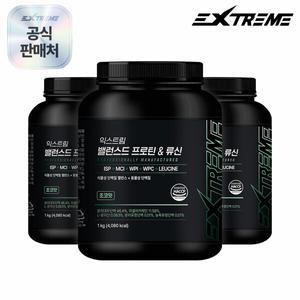 익스트림 밸런스드 프로틴류신 헬스 단백질보충제 1kg 3통(75일)