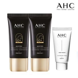 마스터즈 아쿠아리치 선크림 듀오세트+ GIFT)클렌징폼 30ml