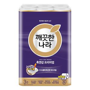 촉앤감 케어 3겹 화장지 30M X 30롤 1개