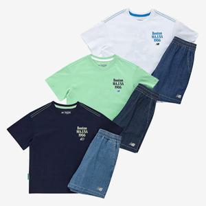 [롯데백화점]뉴발란스 PLAY DENIM_일러스트 반팔 데님 셋업 NK9YF2503U