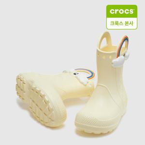 [크록스 본사] 크록스 핸들 잇 레인보우 레인 부츠 키즈 버터 크림 남여공용 (211117-76O)