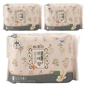 쏘피 바디피트 생리대 귀애랑 무표백 속커버 날개형 대형 42P매