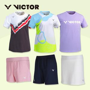 빅터 V223RT-5328W 여성 반팔 배드민턴 티셔츠 반바지 스커트