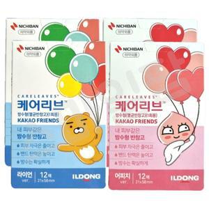 일동 케어리브 밴드 방수형 카카오프렌즈 라이언 12개입 + 어피치 12개입 x 2세트