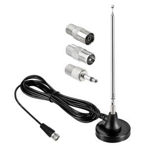 안테나 75ohm FM 텔레스코픽 안테나 3개의 어댑터가 있는 가정용 증폭 라디오 DAB 고이득