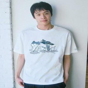 원더플레이스 (수북즈x꼬모니노즈) 남녀공용 CAT UNION T-SHIRT(2COLOR)WN246TETGZ12