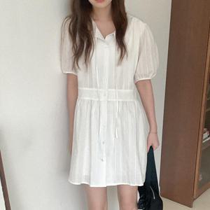 디더스 코튼 리본 미니원피스