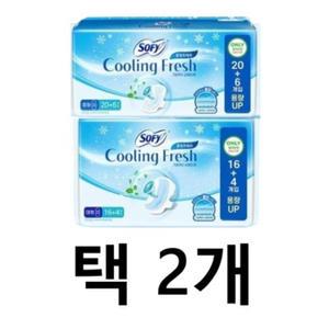 쏘피 쿨링프레쉬 생리대 중형26p/대형20p 택2개