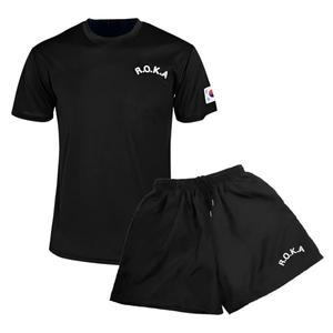 [R.O.K.A][SET] 로카티 ROKA 코리아아미 반팔티(블랙)+로카반바지(블랙) 세트