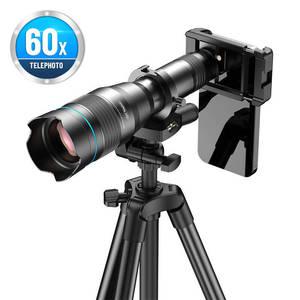 스마트폰접사렌즈 휴대폰 핸드폰 APEXEL 60X 망원경 렌즈 천문 망원 줌 삼각대 아이폰 화웨이 스마트폰용