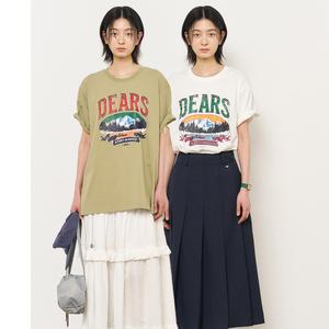 UNISEX DEARS 루즈핏 반팔티 [2COL] / SBE2U01013-WOMAN