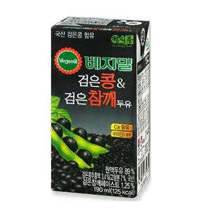 베지밀 검은콩과 검은참깨 두유 190ml, 48개