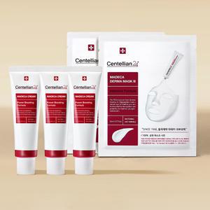 [본사직영] 마데카크림 파워부스팅포뮬러 50ml 3개 + 더마마스크3 인텐시브포뮬러 2매