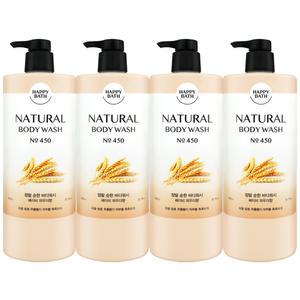 해피바스 내추럴 정말 순한 바디워시 900ml 4개