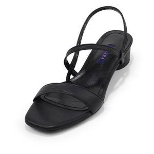 [갤러리아] 세라 여성 펌프스 통굽 샌들 TJS20427 검정 3CM