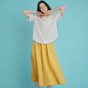 [치키타](센텀시티점)셔링 스커트 (린넨) 머스타드 232403SMS
