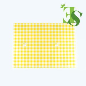 샌드위치 도시락 식품 포장 25x35 노랑 체크 직사각 유산지 250장
