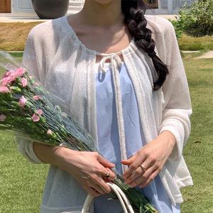 [코코블랑] [코코메이드]투웨이 린넨 셔링 볼레로 가디건