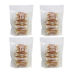 테비 사사미 1kg 치킨 크런치껌 x4개 대용량 강아지간식