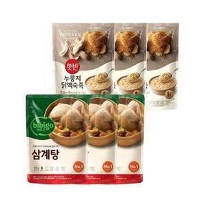 비비고 삼계탕 800g x3개+누룽지닭백숙죽 420g x3개