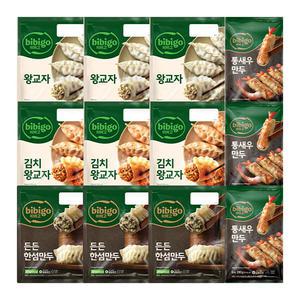 CJ 비비고 통새우 3봉+왕교자 3봉 +한섬만두 3봉+김치 만두 3봉(총 12봉)(M)