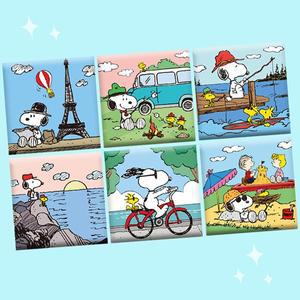 [하비스]DIY 보석십자수 피너츠 스누피 캔버스형 TRAVEL 25x25 택1