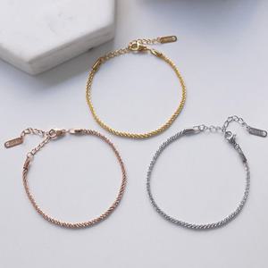 [다잇템]여자 써지컬 스틸 체인 실버 로즈 라운드 팔찌